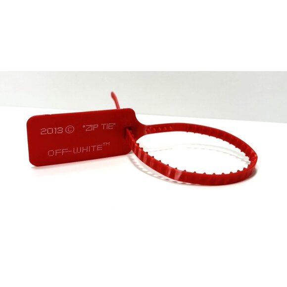 Off-White Red Zip Tie Tag 2013 Original Pre-Owned Streetwear Accessory GUC - Picture 1 of 5
